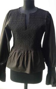 Casual Wear Black Cotton Tunic Top