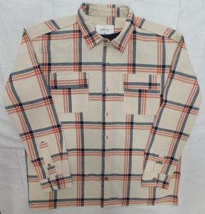 Casual Wear Boys Brown Cotton Check Shirt