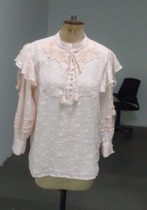 Designer Baby Pink Cotton Top