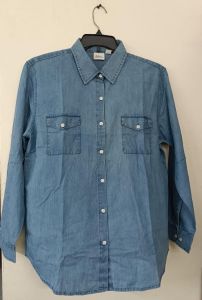 Ladies Blue Denim Oversized Shirt