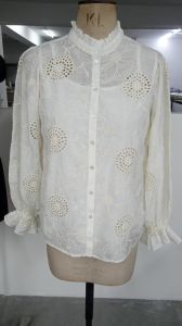 Ladies Designer White Net Top