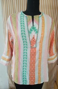 Ladies Printed Multicolor Cotton Short Kurti
