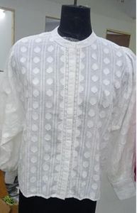 Ladies White Cotton Chikankari Top
