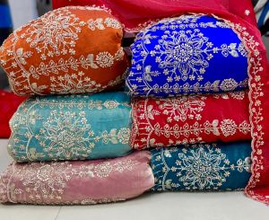 Fendy Silk Handwork Embroidery Fabric