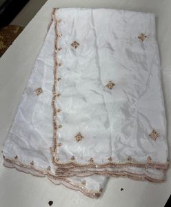 White Silk Pure Natural Crepe Dupatta