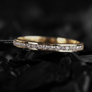 Minimalist Half Eternity Band Dainty Stackable Diamond Gold Ring