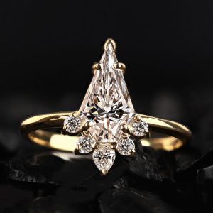 Kite Cut Engagement Gold Diamond Ring