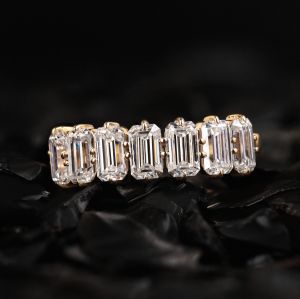 Emerald Cut Diamond Wedding Gold Ring