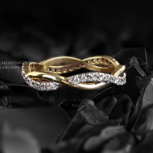 Bridal Crossover Gold Band Anniversary Diamond Gold Ring