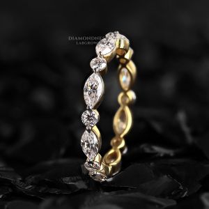 Gold Half Eternity Stackable Bridal Diamond Gold Ring