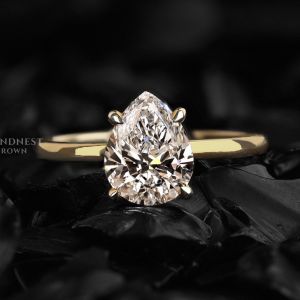 Pear Cut Solitaire Gold Diamond Engagement Ring
