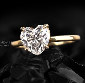 Heart Shaped Solitaire Gold Diamond Engagement Ring