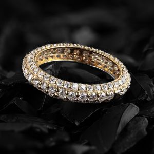 Full Eternity Pave Band Stackable Diamond Gold Ring