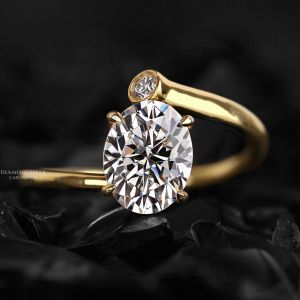 Modern Minimalist Oval Diamond Engagement Ring