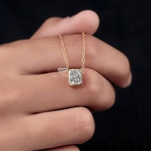 Radiant Cut Diamond Pendant Necklace
