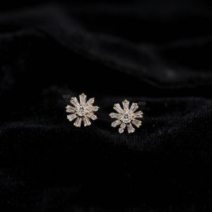 Sunburst Lab Grown Diamond Stud Earrings
