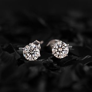 Round Cut Lab Grown Diamond Stud Earrings