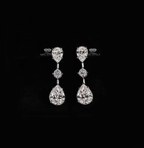 Pear Cut Lab Grown Diamond Drop Earrings