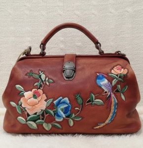 Leather Embroidered Purse