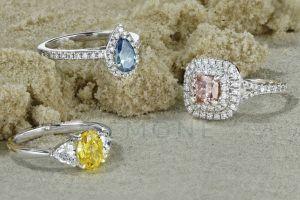 Color Lab Diamond Engagement Rings