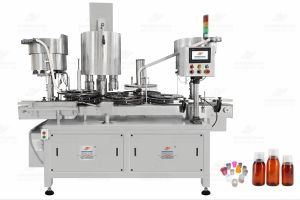 Automatic Eight-Head Pick and Place Type Screw Cap Sealing Eight-Head Measuring Cup Pressing Machine