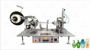 Flat and Square Bottles Semi-Automatic Tabletop Sticker Labelling Machine