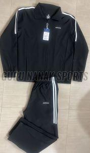 Men Black Solid Tracksuit