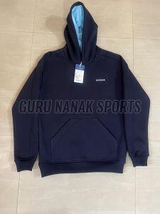 Men Navy Blue Solid Hoodie