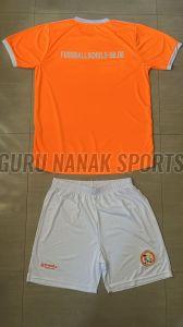 Orange Regular Fit Printed Sports T-Shirt with White Shorts