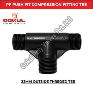 Plastic Push-Fit Compression Tee Fitting