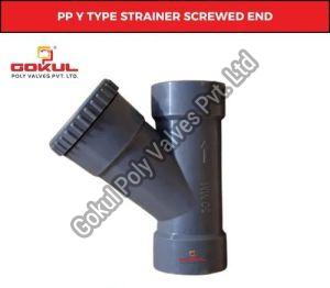PP Screwed End Y Type Strainer