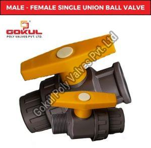 PP Single Union Male/ Ball Valve