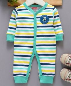 Green Striped Baby Romper