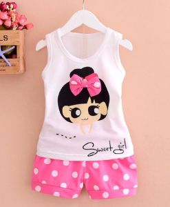 Pink Printed Girl Top