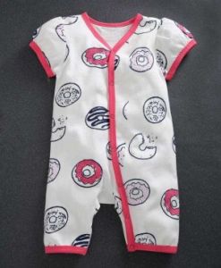 White Printed Baby Romper