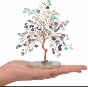 Amethyst Aventurine Crystal Tree with Chalcedony Base