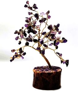 Amethyst Crystal Tree with Wooden Base