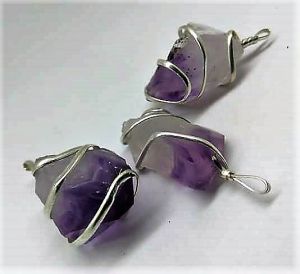 Amethyst Wire Wrapped Crystal Pendant