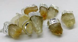 Citrine Wire Wrapped Crystal Pendant