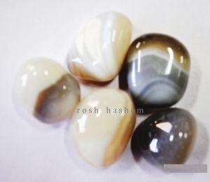 Banded Agate Gray Tumbled Stone