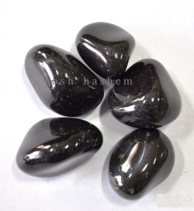 Black Agate Glossy Tumbled Stone