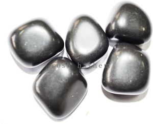 Black Agate Matte Tumbled Stone