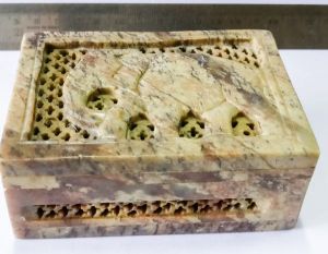 Elephant Carving Soapstone Carved Box