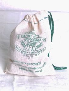 Greige Cotton Drawstring Bag