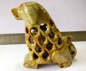 Handcrafted Dog Soapstone Sculpture