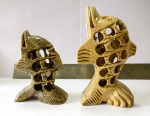Handcrafted Dolphin Pair Soapstone Sculpture