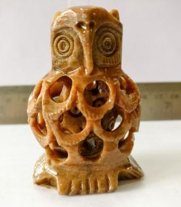 Handcrafted Owl Soapstone Sculpture