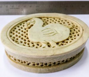 Handcrafted Soapstone Decorative Box