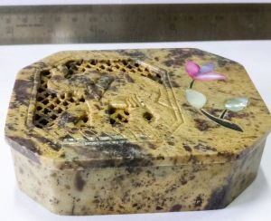 Handcrafted Soapstone Octagonal Decorative Box