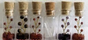 Mini Gem Chip Bottle with 5 Crystal Beads Tree